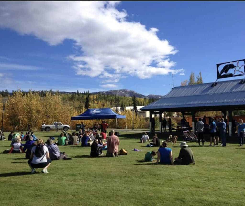People warming up prior to a charity fundraiser event