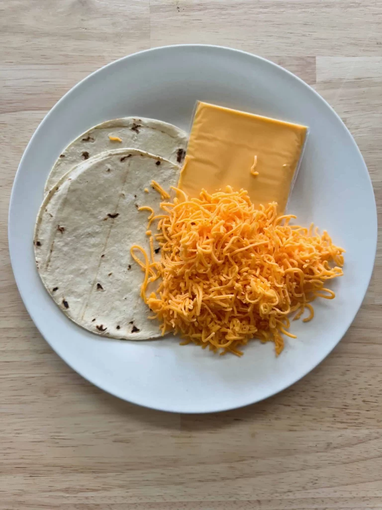 Tortilla, Kraft single and cheddar