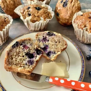 Sourdough Blueberry Banana Muffins